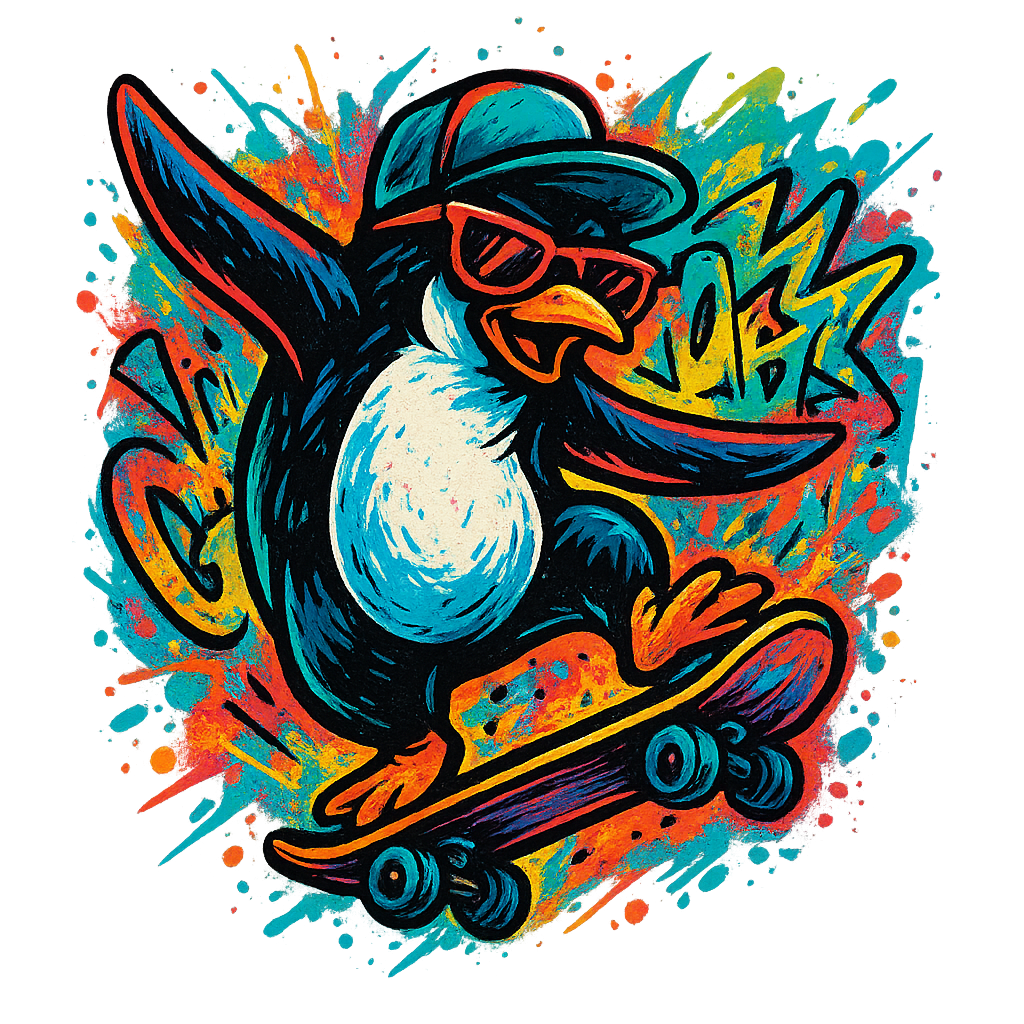 Skateboard Penguin - Design