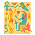 Vibrant Hieroglyph Dance - Design